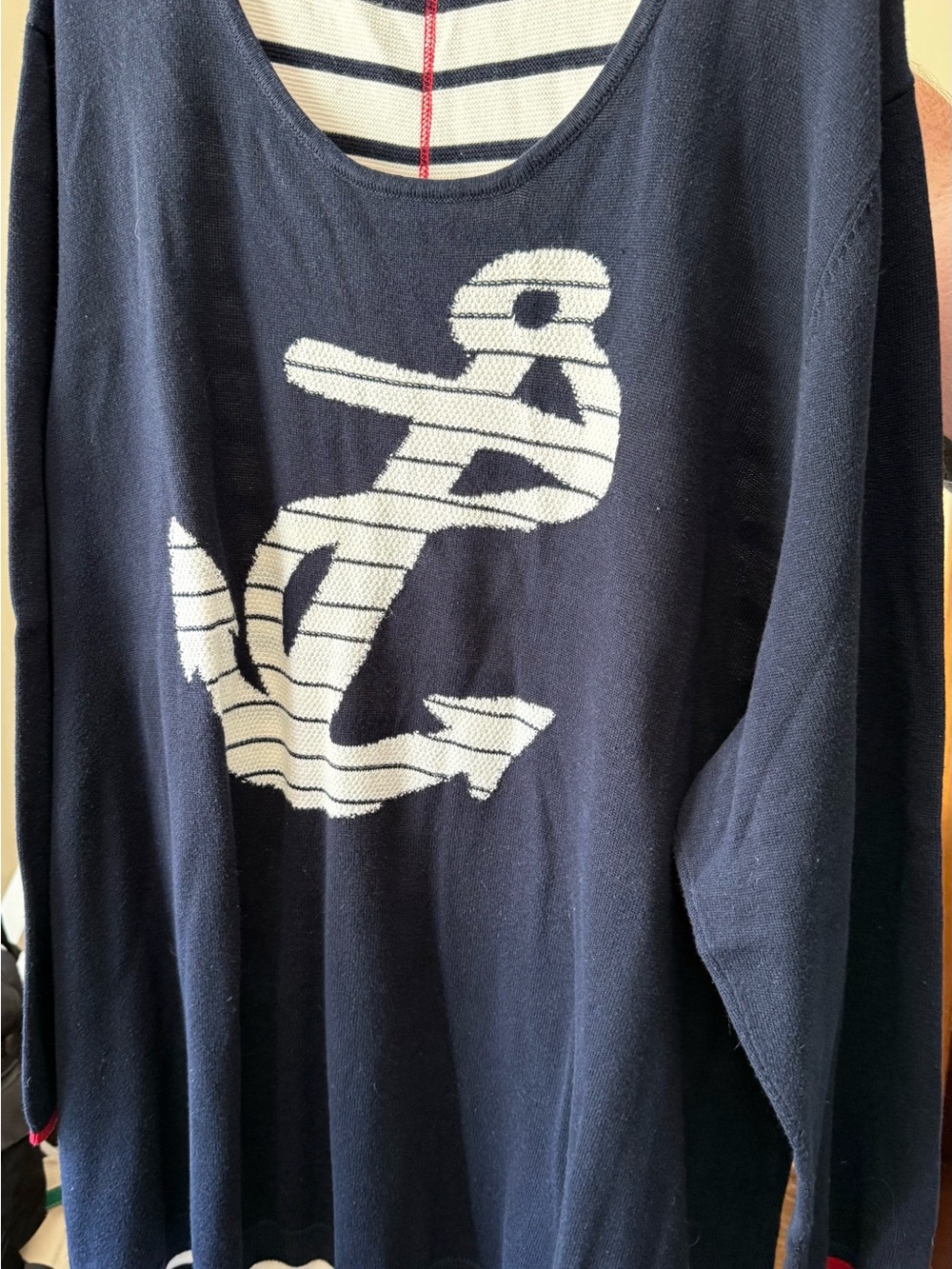 Nautical Anchor Navy Knit Sweater